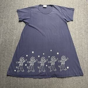 Michigan Rag Co. Dress One Size Navy Blue Cover-Up Dancing Sailor Cats A-Line